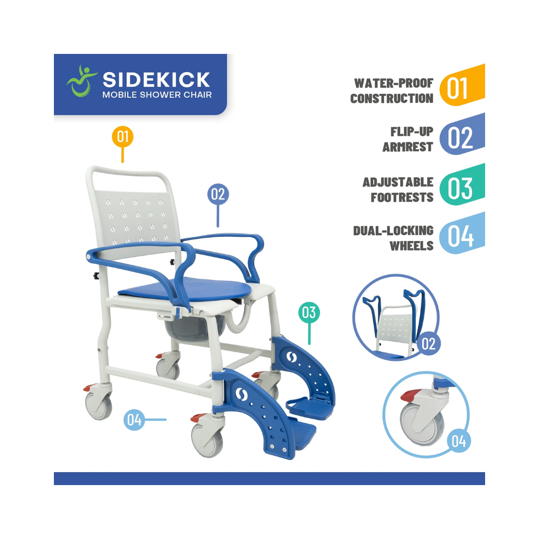 Sidekick Ultralight Shower Chair (MP-P08) By Mobile Patient Lift