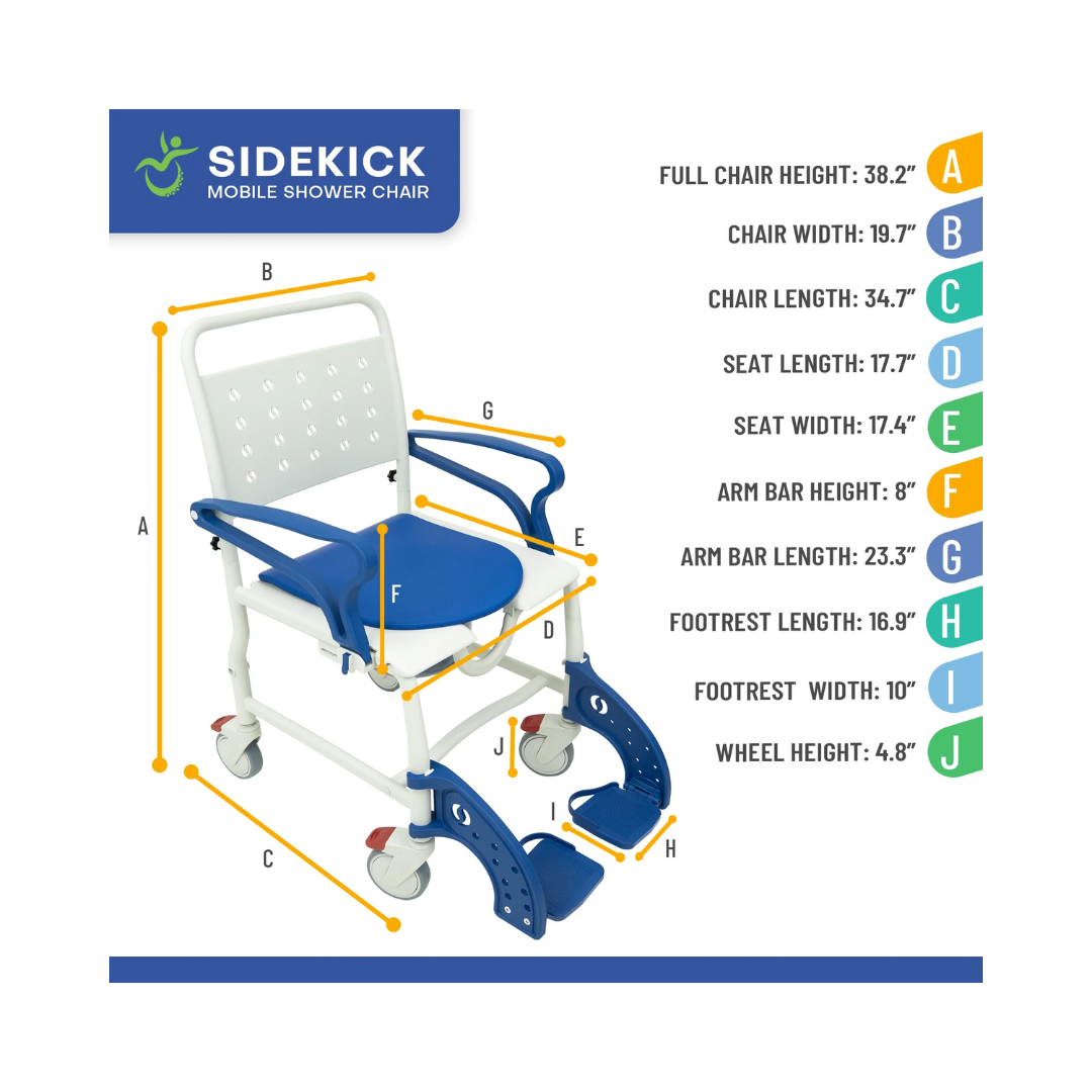 Sidekick Ultralight Shower Chair (MP-P08) By Mobile Patient Lift