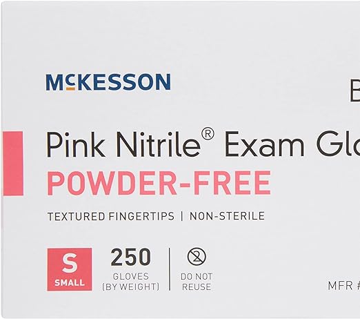 McKesson Pink Nitrile Disposable Nitrile Exam Glove Standard Cuff Length