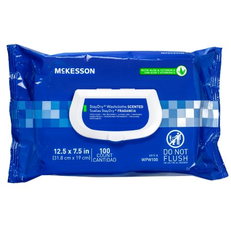 McKesson Stay Dry Disposable Washcloths with Aloe