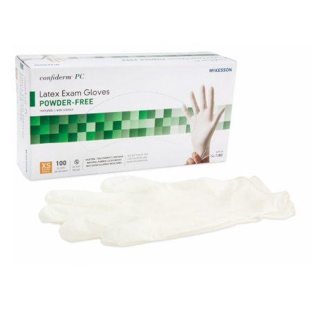 McKesson Confiderm Disposable Latex Exam Glove Standard Cuff Length