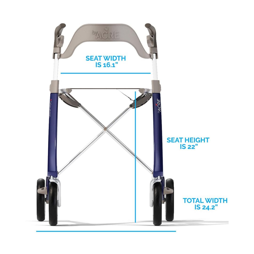 ByACRE European-Style Carbon Fiber Rollator 16.5 Regular Seat & Backrest (BYA110MDB) By Medline