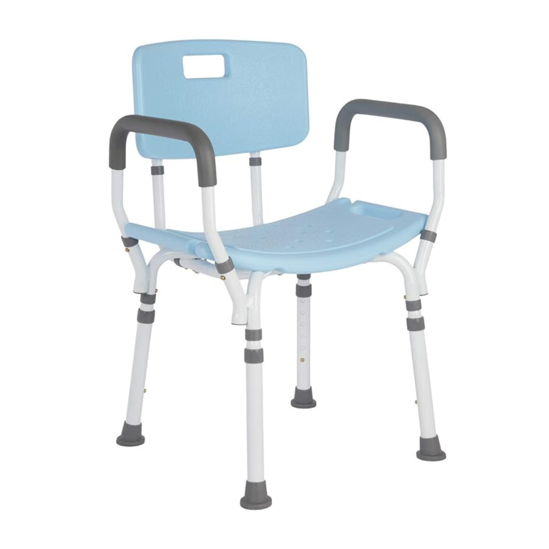 Premium Shower Chair with Back and Padded Arms (B2250BL) By Liflestyle