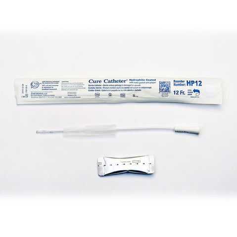 Cure Intermittent Urologic Catheters, Pediatric, 10″Straight Tip, Hydrophilic Size 12FR 300/Box HP12