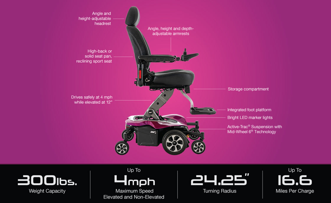 Pride Mobility Jazzy Air-2 Elevating Power Wheelchairs