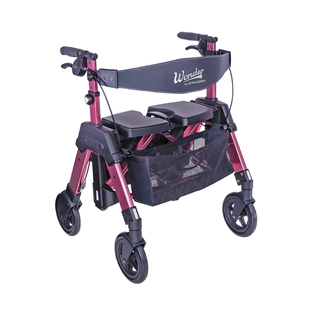 Stander Wonder Rollator HD Heavy Duty Bariatric Rollator with Seat & Basket 4360RR By Stander