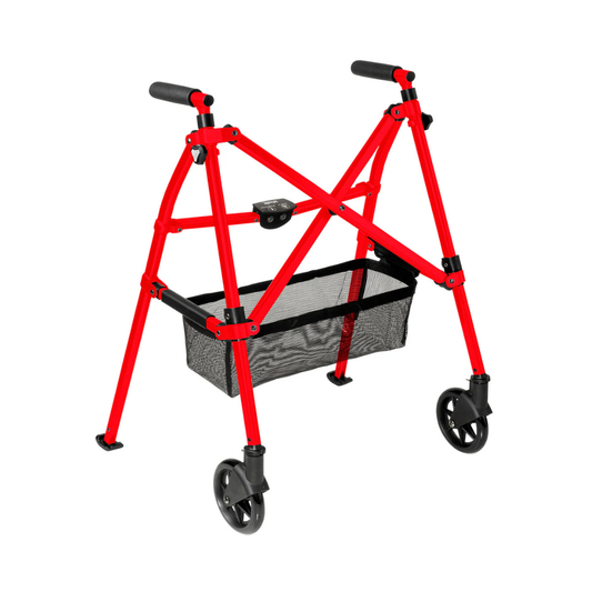 Stander Wonder Walker Plus 4300-BW Ultra Compact Folding Walker with Wheels & Basket By Stander