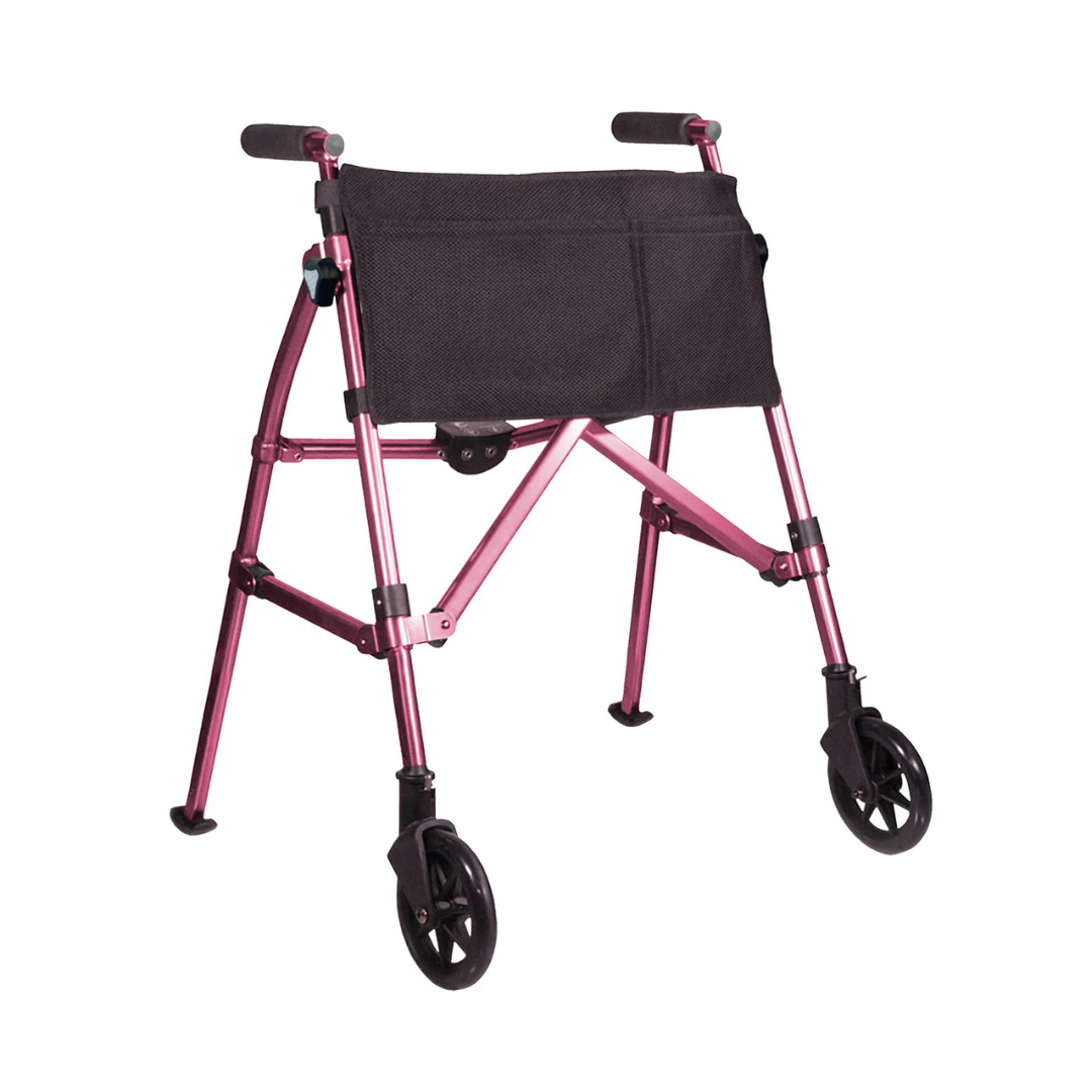Stander Wonder Walker Plus 4300-BW Ultra Compact Folding Walker with Wheels & Basket By Stander