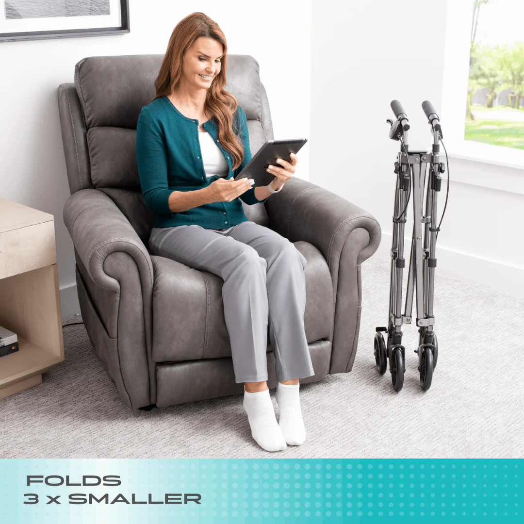 Stander Wonder Indoor Rollator with Tray Table Basket & Folding Design 4390 By Stander