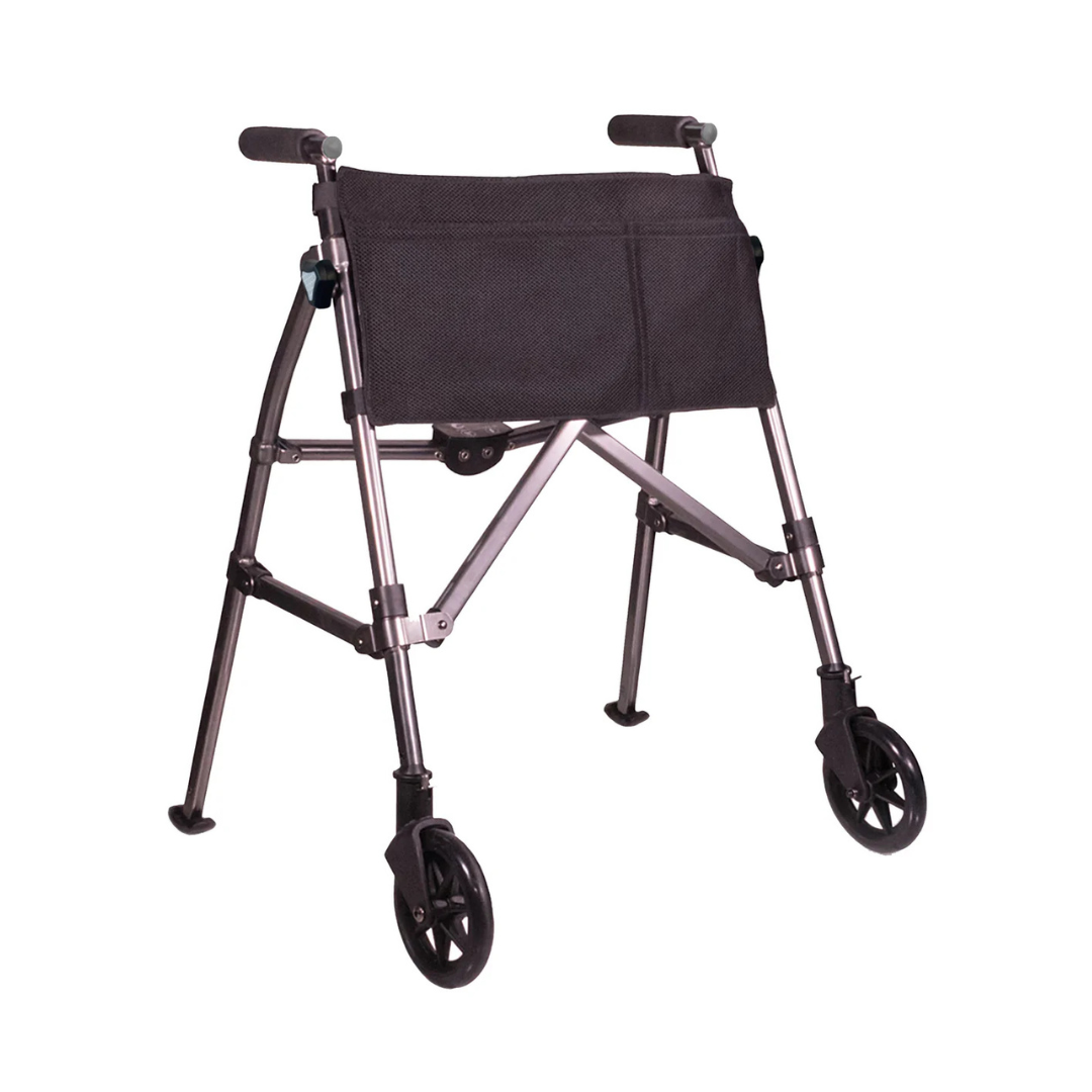 Stander Wonder Walker Plus 4300-BW Ultra Compact Folding Walker with Wheels & Basket By Stander