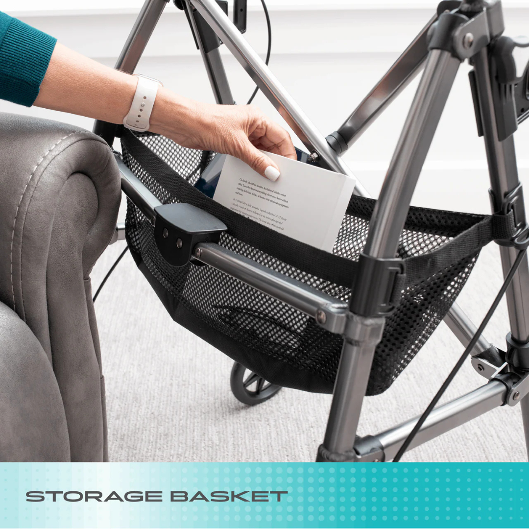 Stander Wonder Indoor Rollator with Tray Table Basket & Folding Design 4390 By Stander