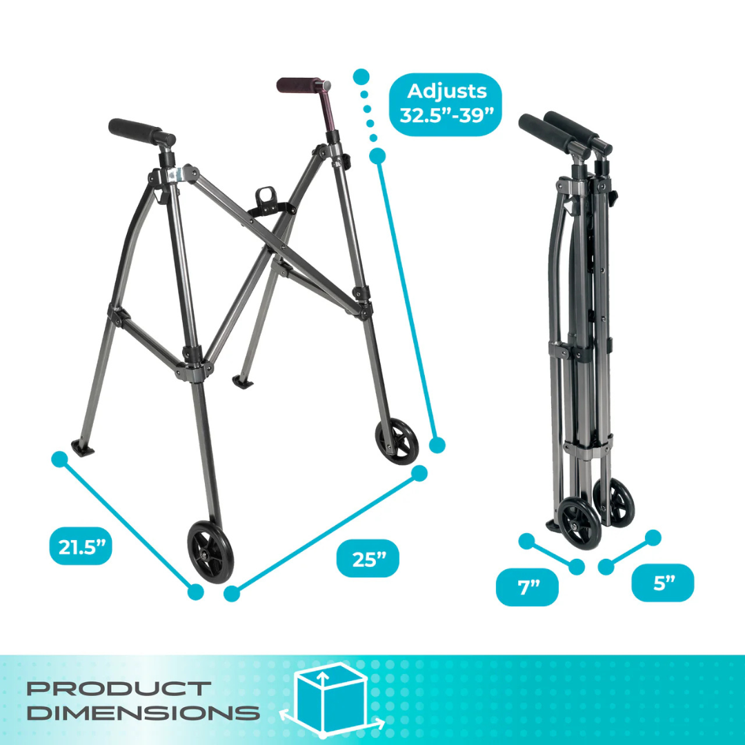 Stander Wonder Walker 4280BW Ultra Compact Folding Two Wheel Walker by Stander