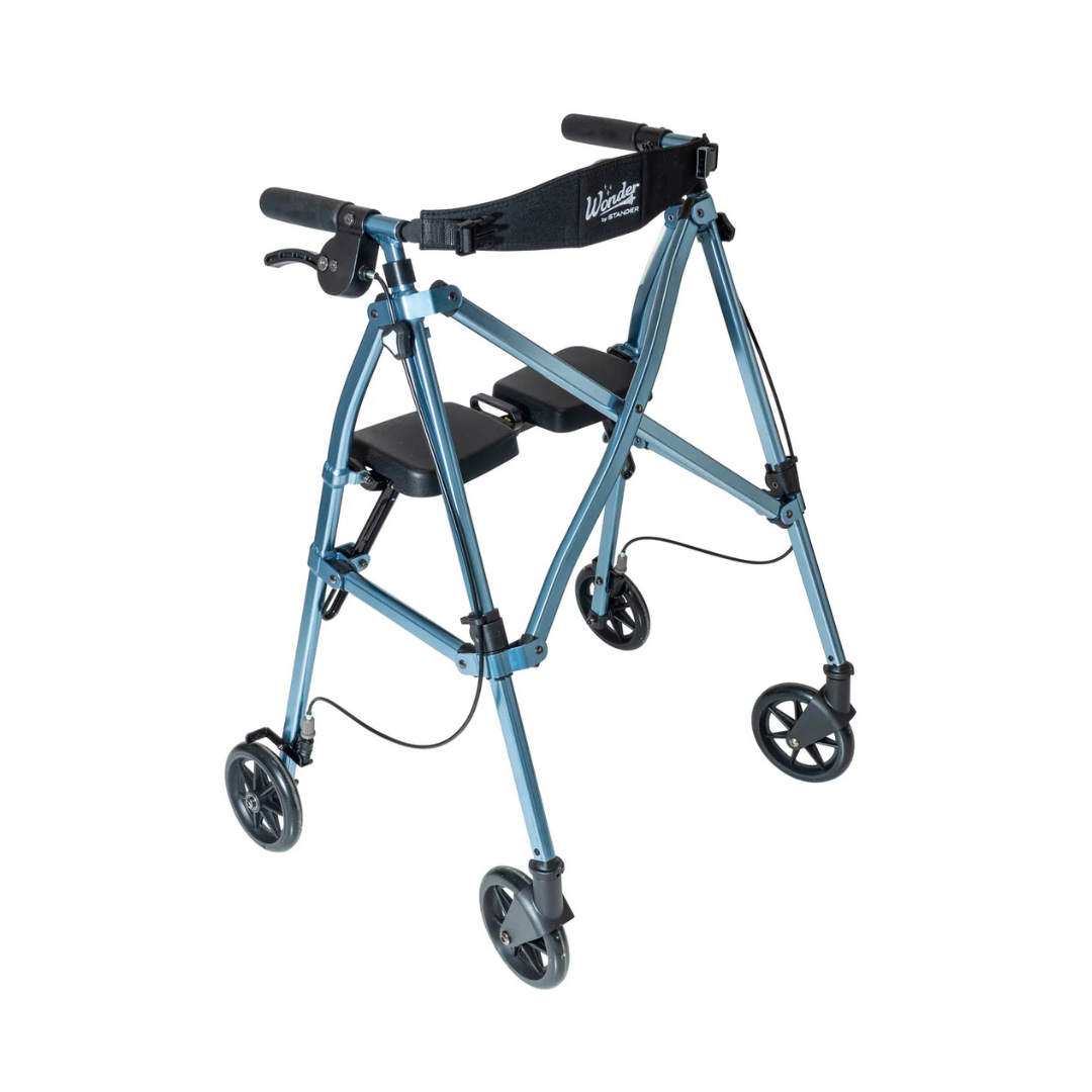 Stander Space Saver Rollator Compact Folding Rollator with Seat & Brakes 4250RR By Stander