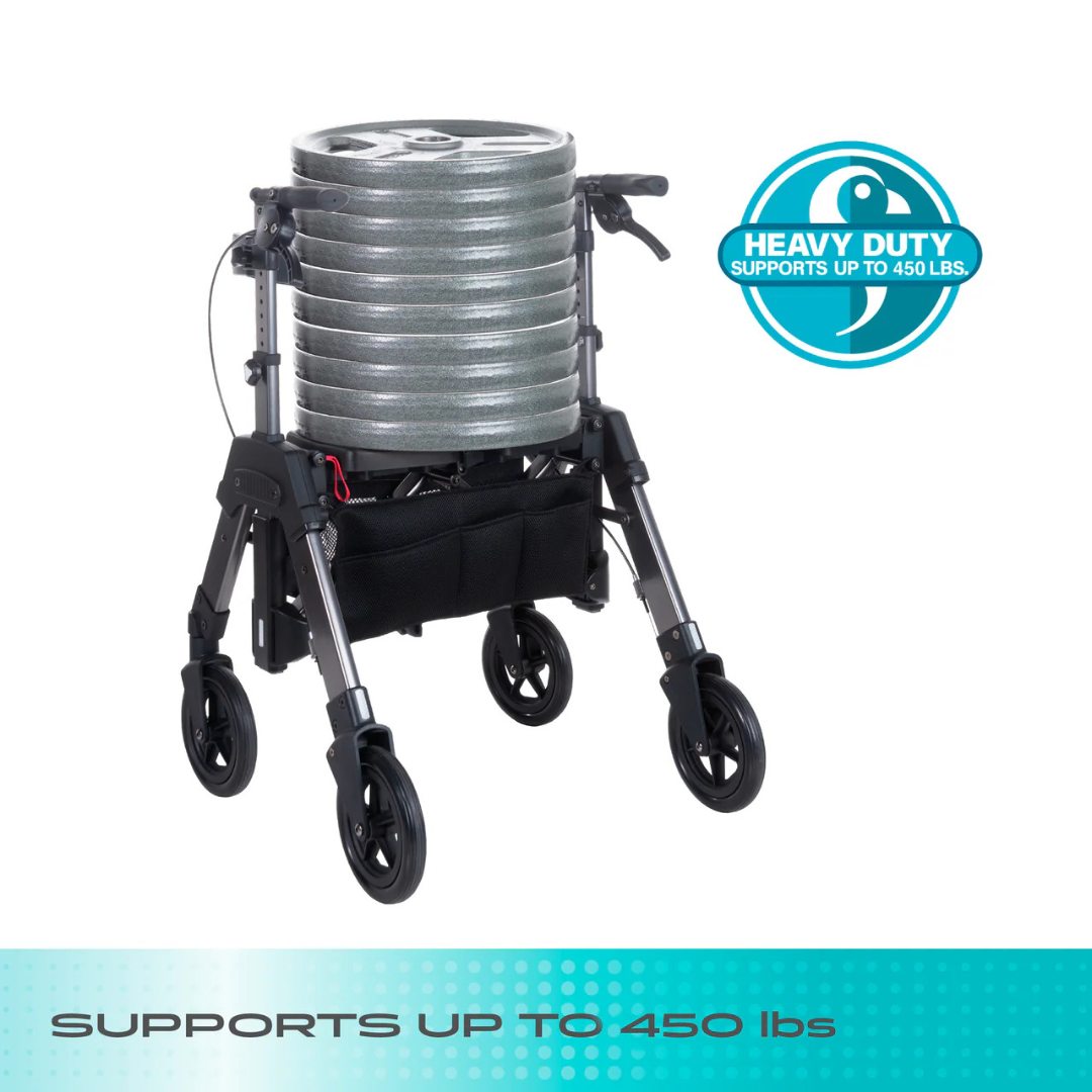 Stander Wonder Rollator HD Heavy Duty Bariatric Rollator with Seat & Basket 4360RR By Stander