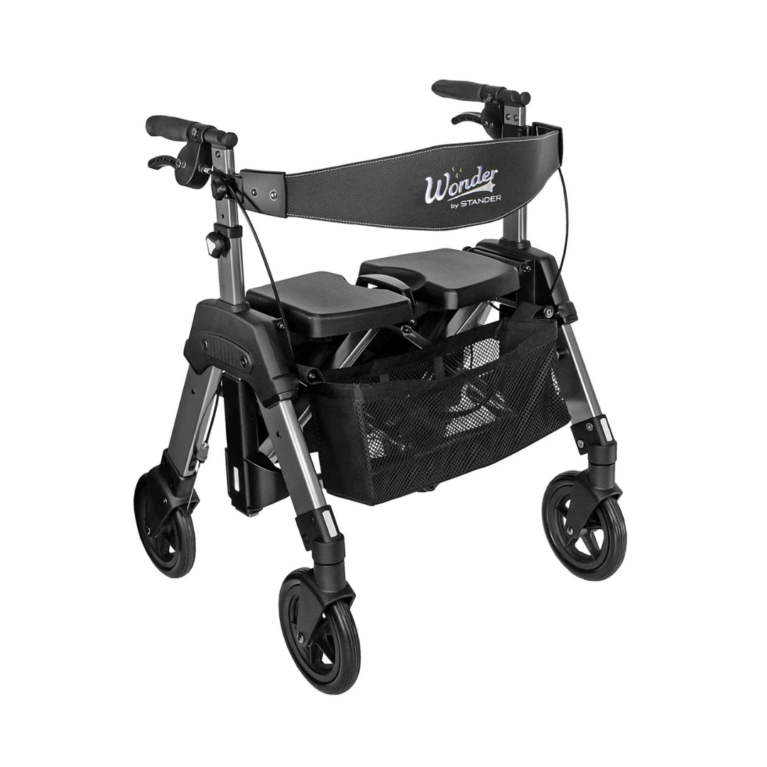 Stander Wonder Rollator HD Heavy Duty Bariatric Rollator with Seat & Basket 4360RR By Stander