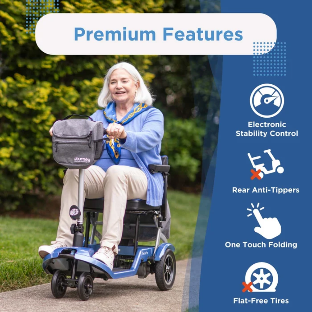 Journey So Lite Folding Power Scooter Lightweight Portable Travel Mobility Scooter
