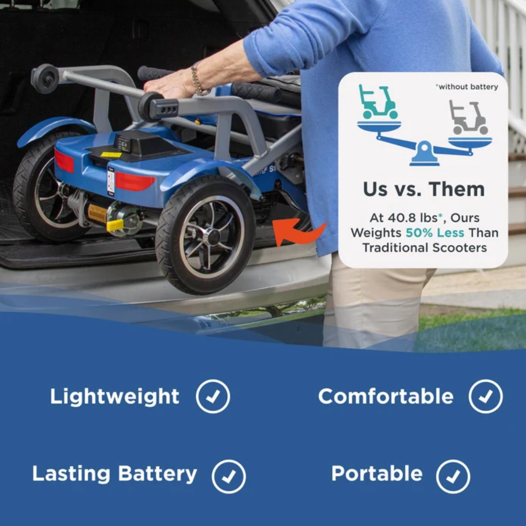 Journey So Lite Folding Power Scooter Lightweight Portable Travel Mobility Scooter