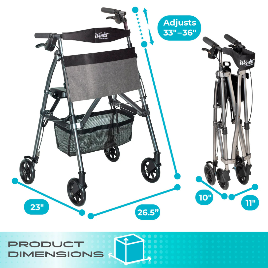 Travel Rollator Walker – Wonder Rollator Plus Elite 4350 by Stander