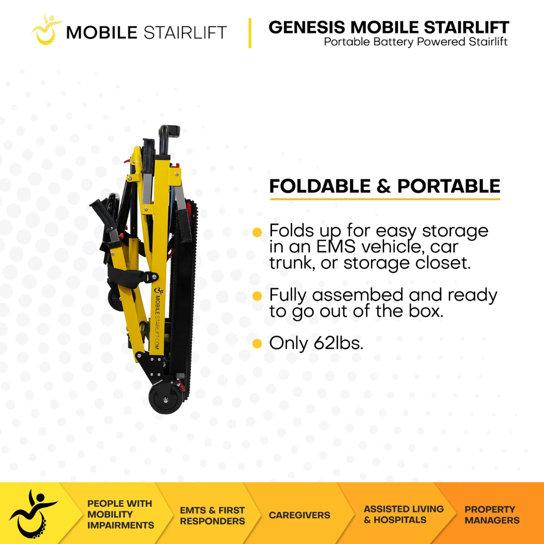 Genesis Mobile Stairlift Battery Powered  & Portable Stair Wheelchair By Mobile Patient Lift