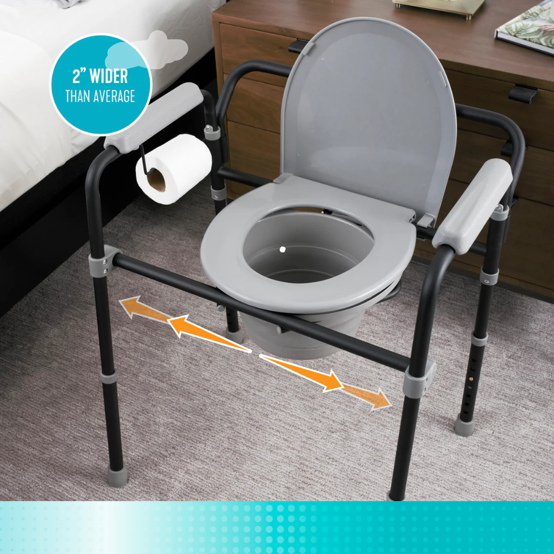 Universal Bedside Commode with Adjustable Height & Toilet Paper Holder 2300 By Stander