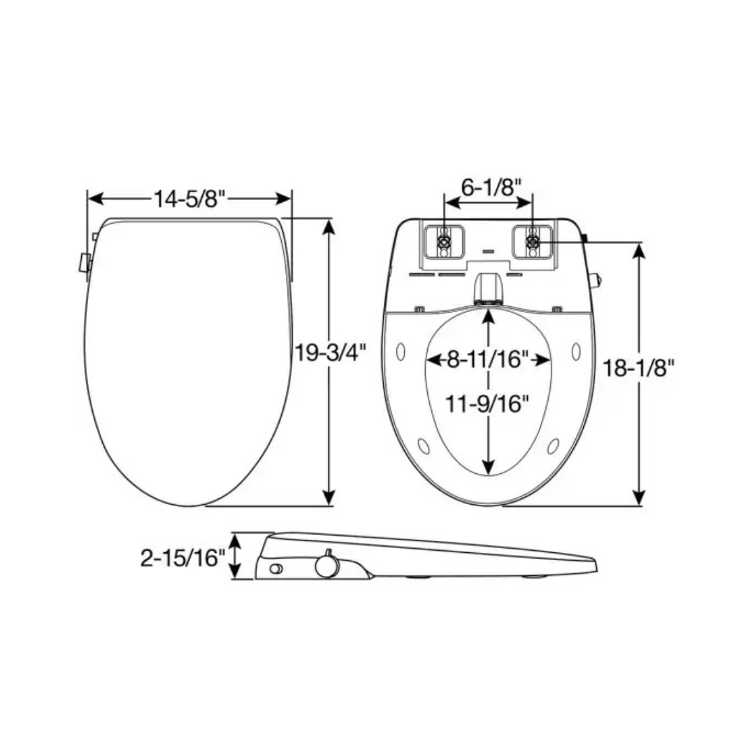 Bemis Haven Elongated Plastic Bidet Toilet Seat (HV500E) By Bemis