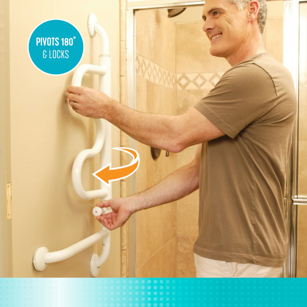 Stander The Curve Grab Bar Wall Mounted Pivoting Safety Rail 9000 By Stander