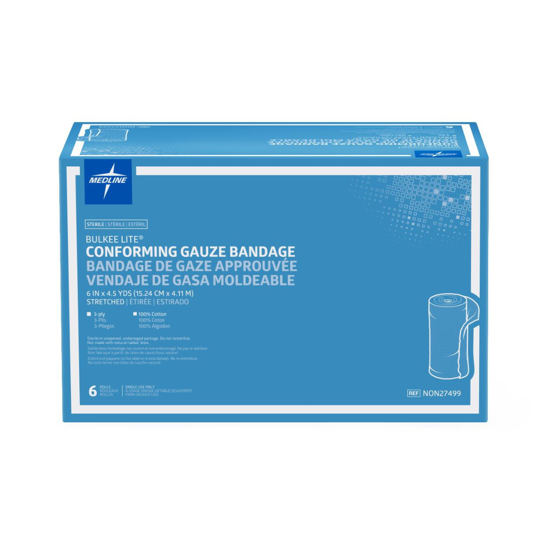 Bulkee Lite Sterile Cotton Conforming Bandages By Medline