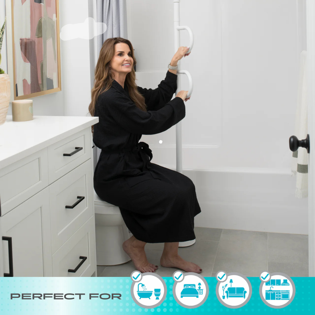 Stander Double Handle Floor to Ceiling Grab Bar Safety Support Pole 8142W By Stander