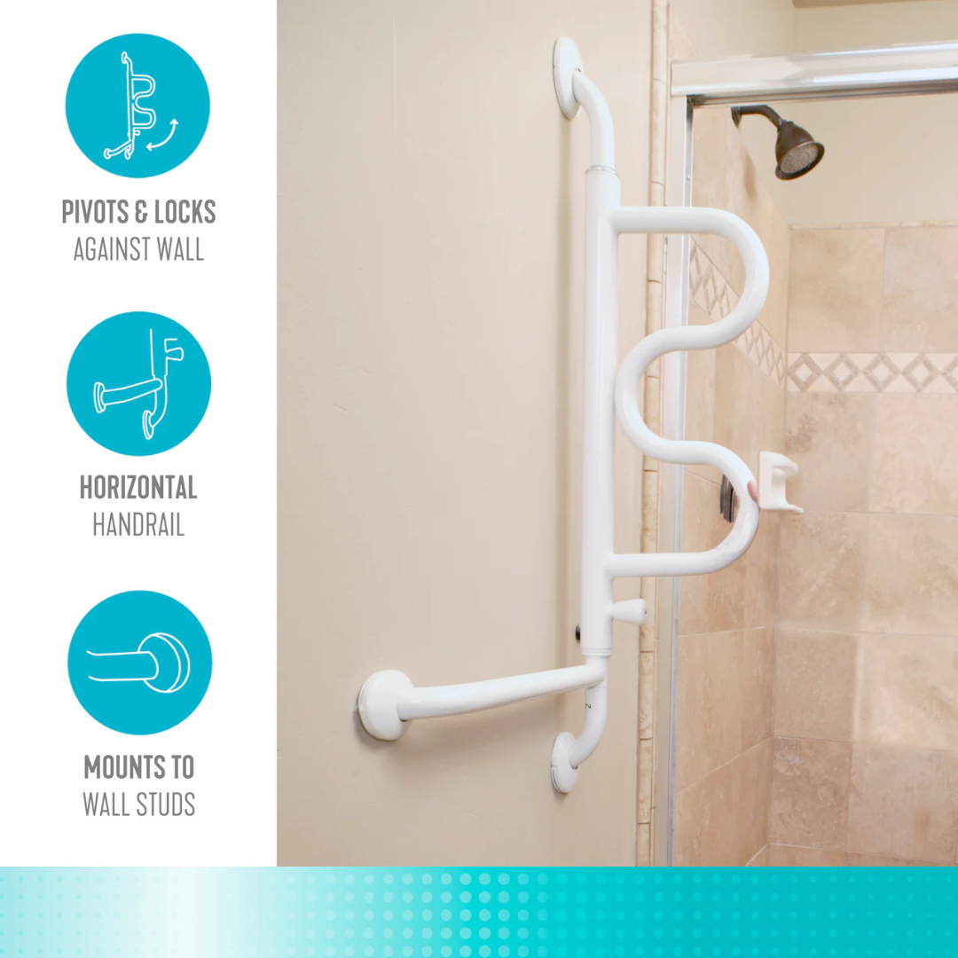 Stander The Curve Grab Bar Wall Mounted Pivoting Safety Rail 9000 By Stander