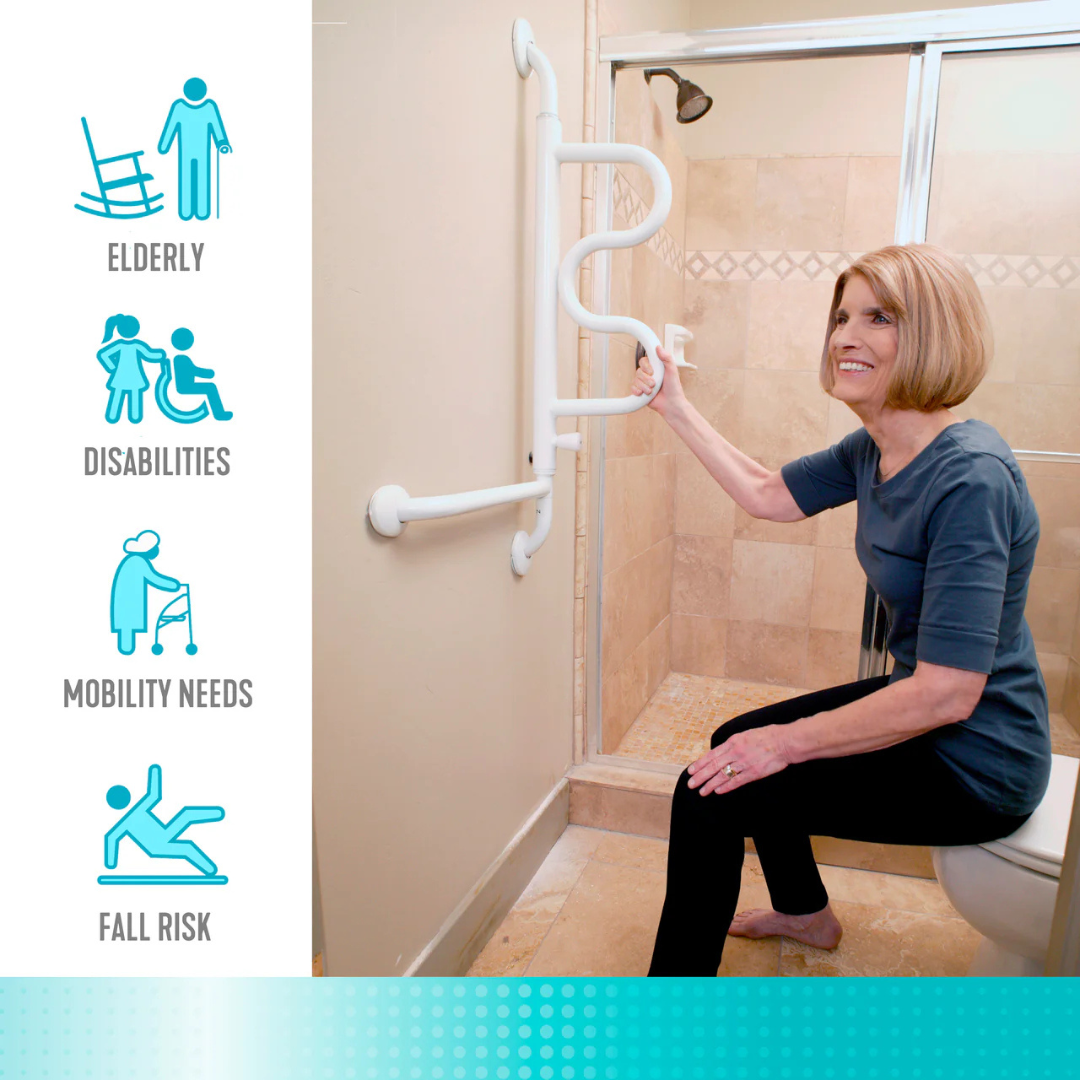 Stander The Curve Grab Bar Wall Mounted Pivoting Safety Rail 9000 By Stander
