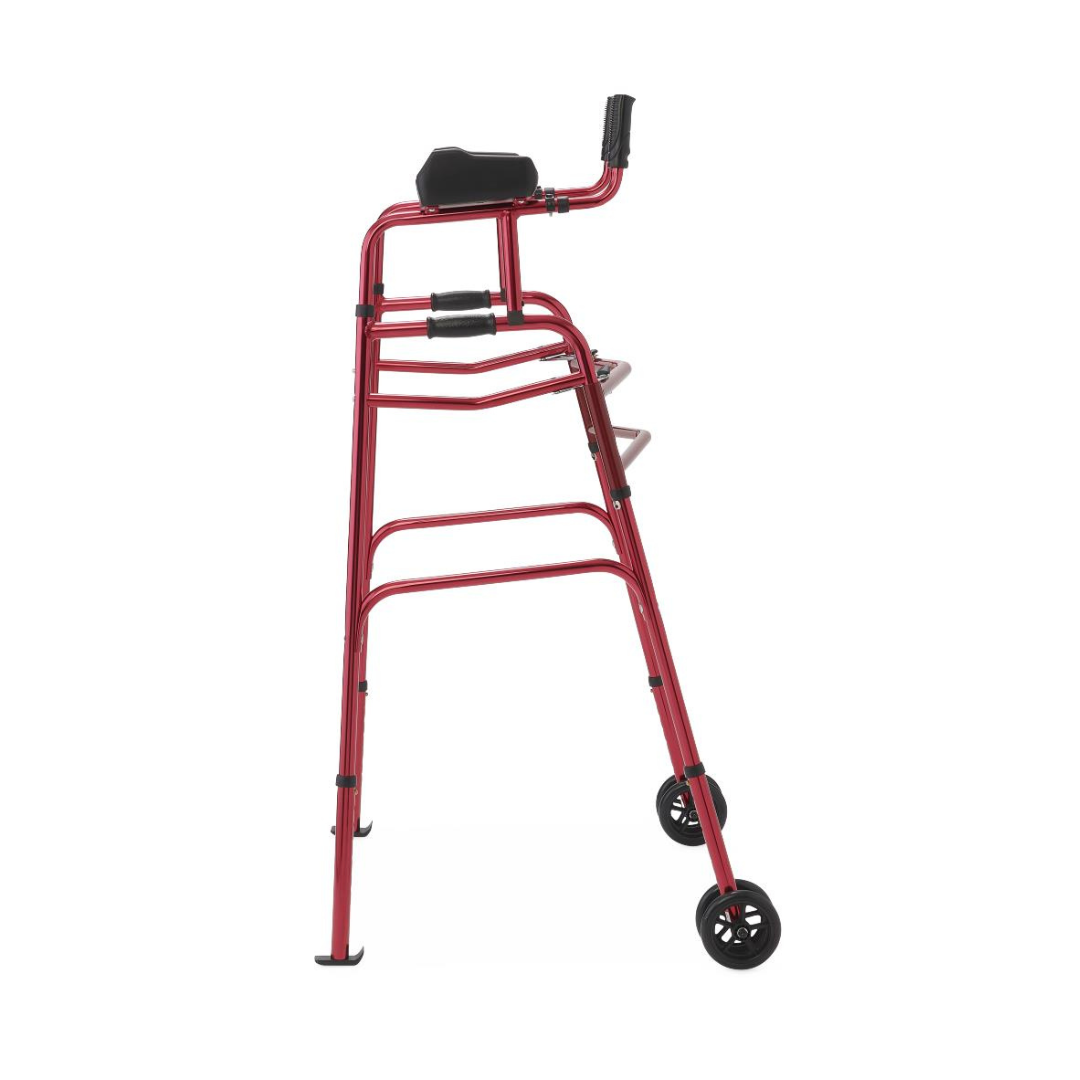 Medline Aluminum Upright Folding Walker with 5" Wheel (MDSUPWALKR) By Medline