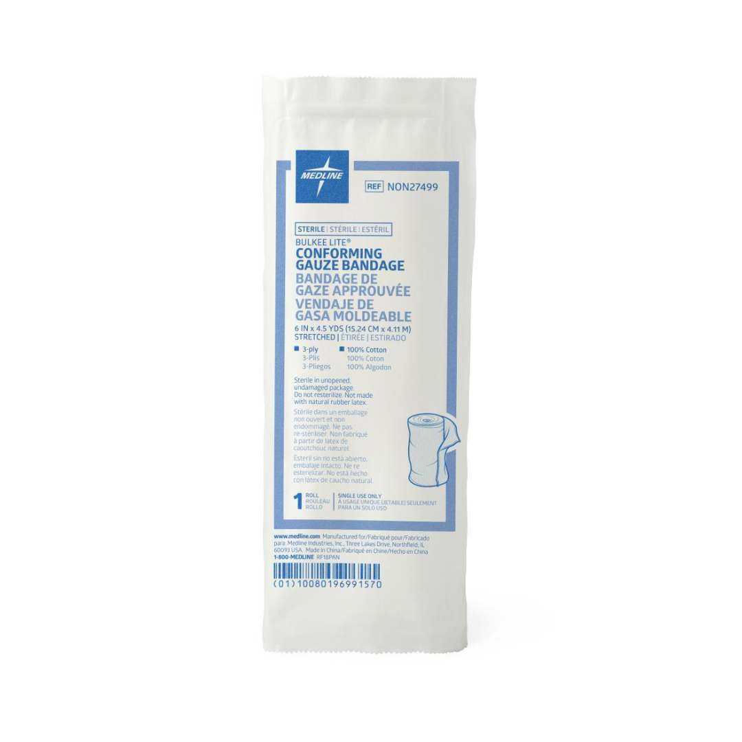 Bulkee Lite Sterile Cotton Conforming Bandages By Medline