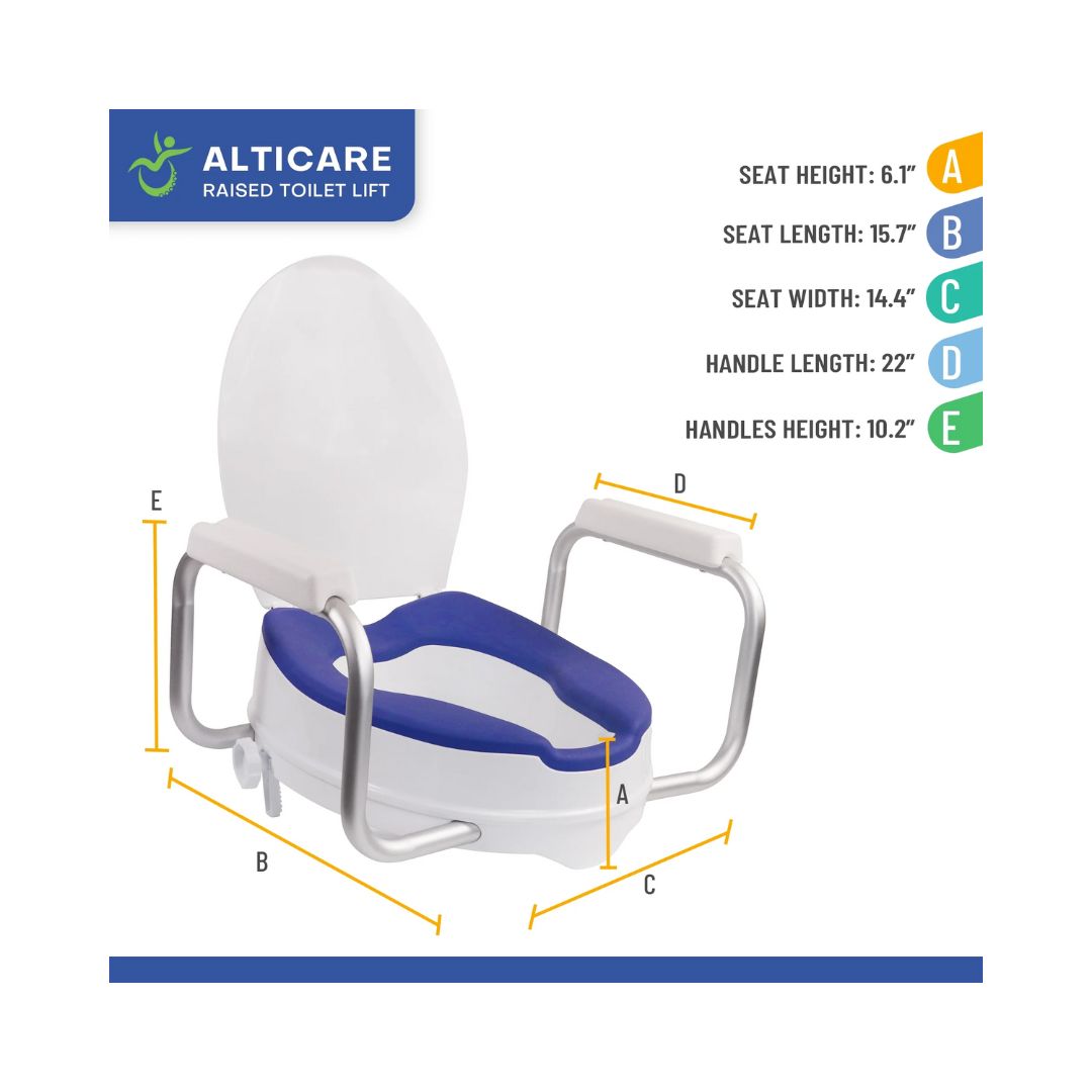 AltiCare 5 Non-Slip Raised Toilet Seat (MP-P09) By Mobile Patient Lift