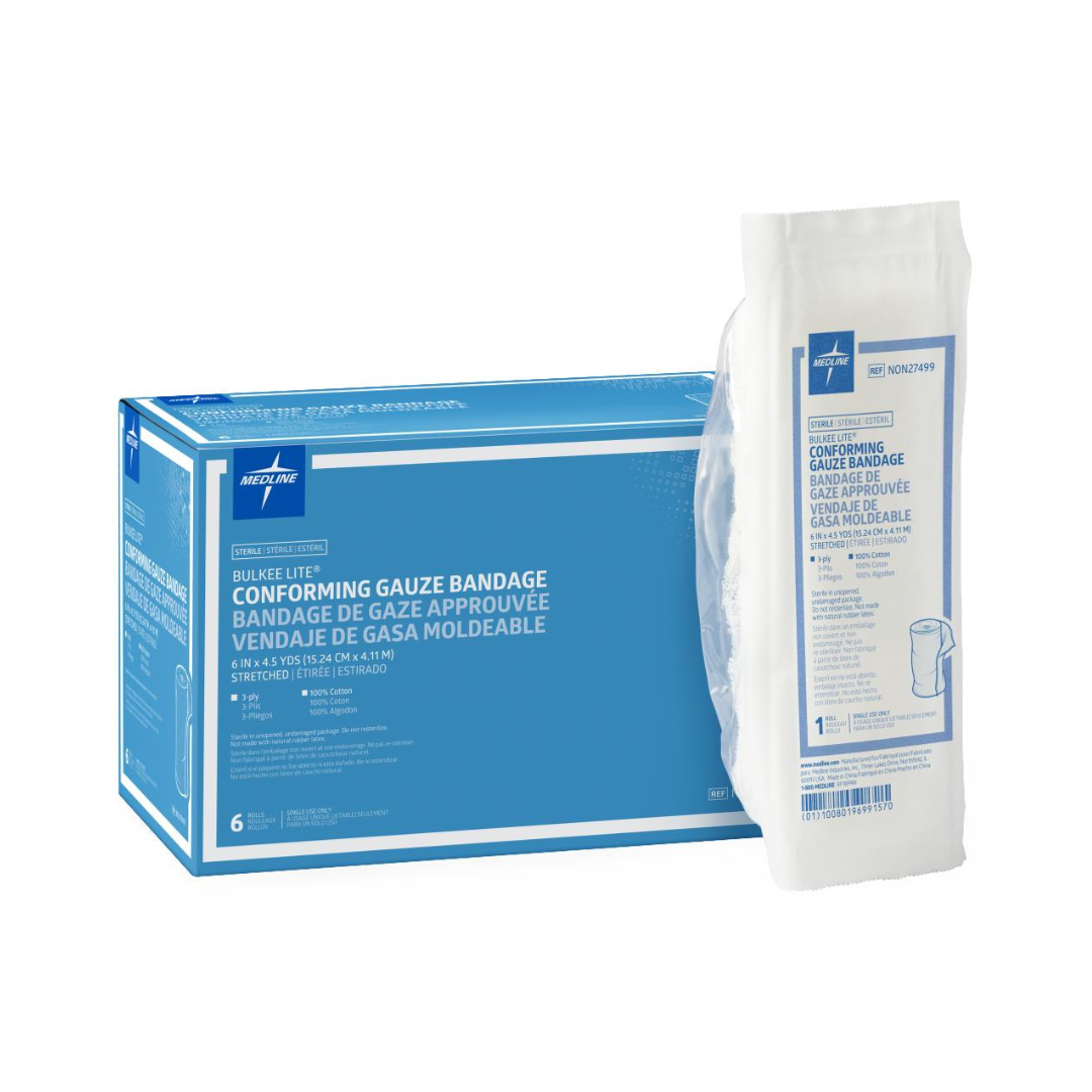 Bulkee Lite Sterile Cotton Conforming Bandages By Medline