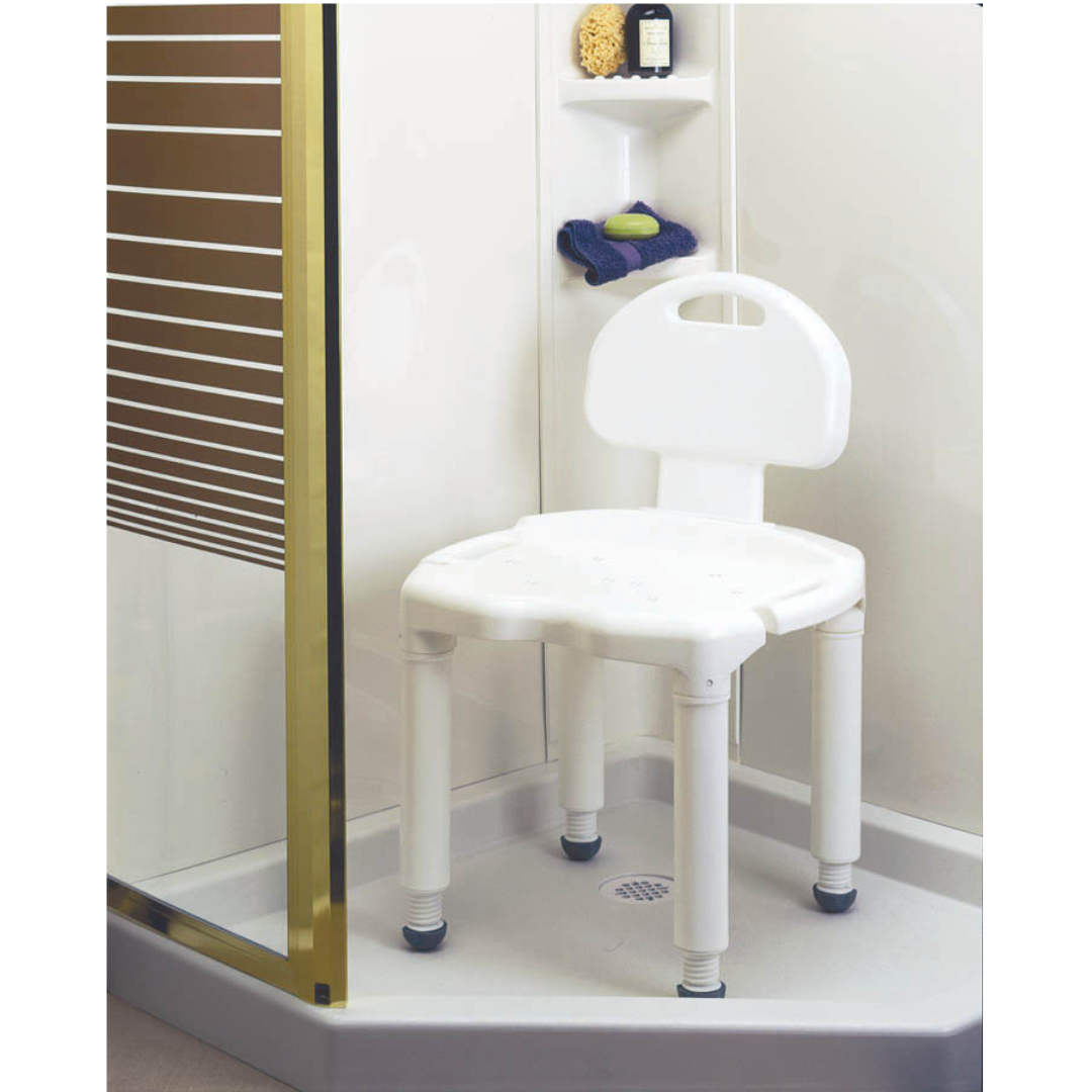 Carex Universal Bath Seat with Back Heavy Duty Shower Chair 400 lb FGB671C0 By Compass Health