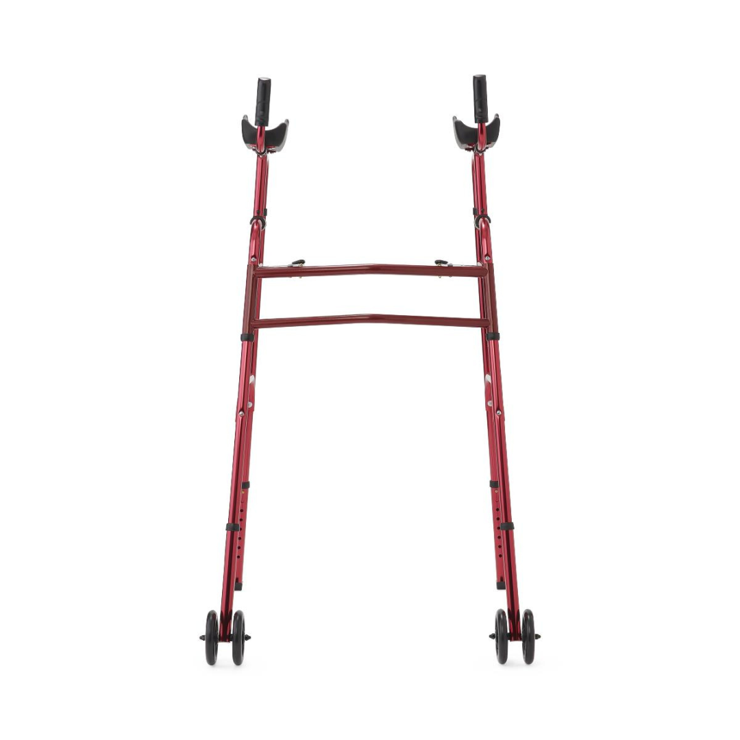 Medline Aluminum Upright Folding Walker with 5" Wheel (MDSUPWALKR) By Medline