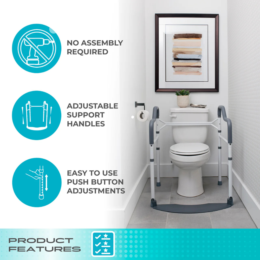 Stander Wonder Toilet Safety Rails with Foldable Support Handles 2320 By Stander