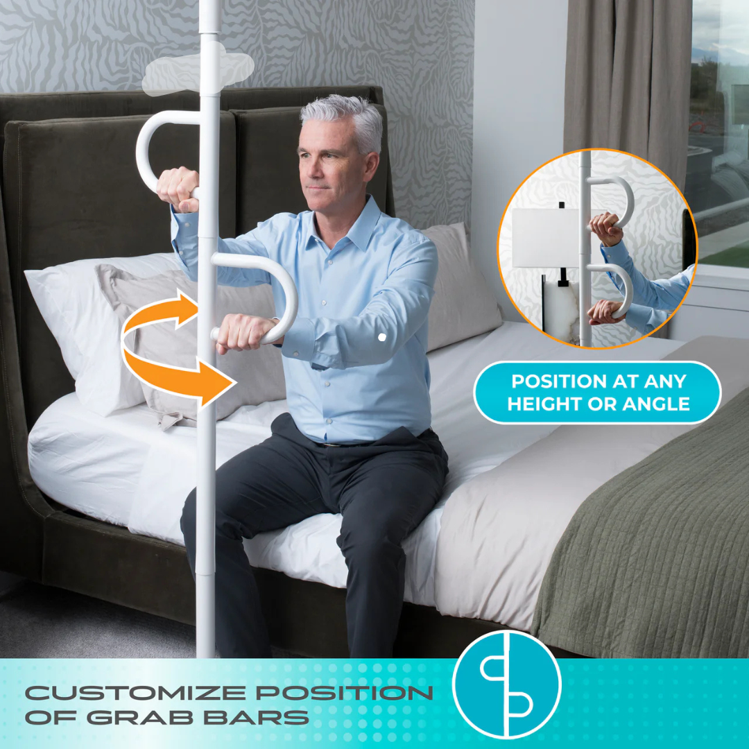 Stander Double Handle Floor to Ceiling Grab Bar Safety Support Pole 8142W By Stander