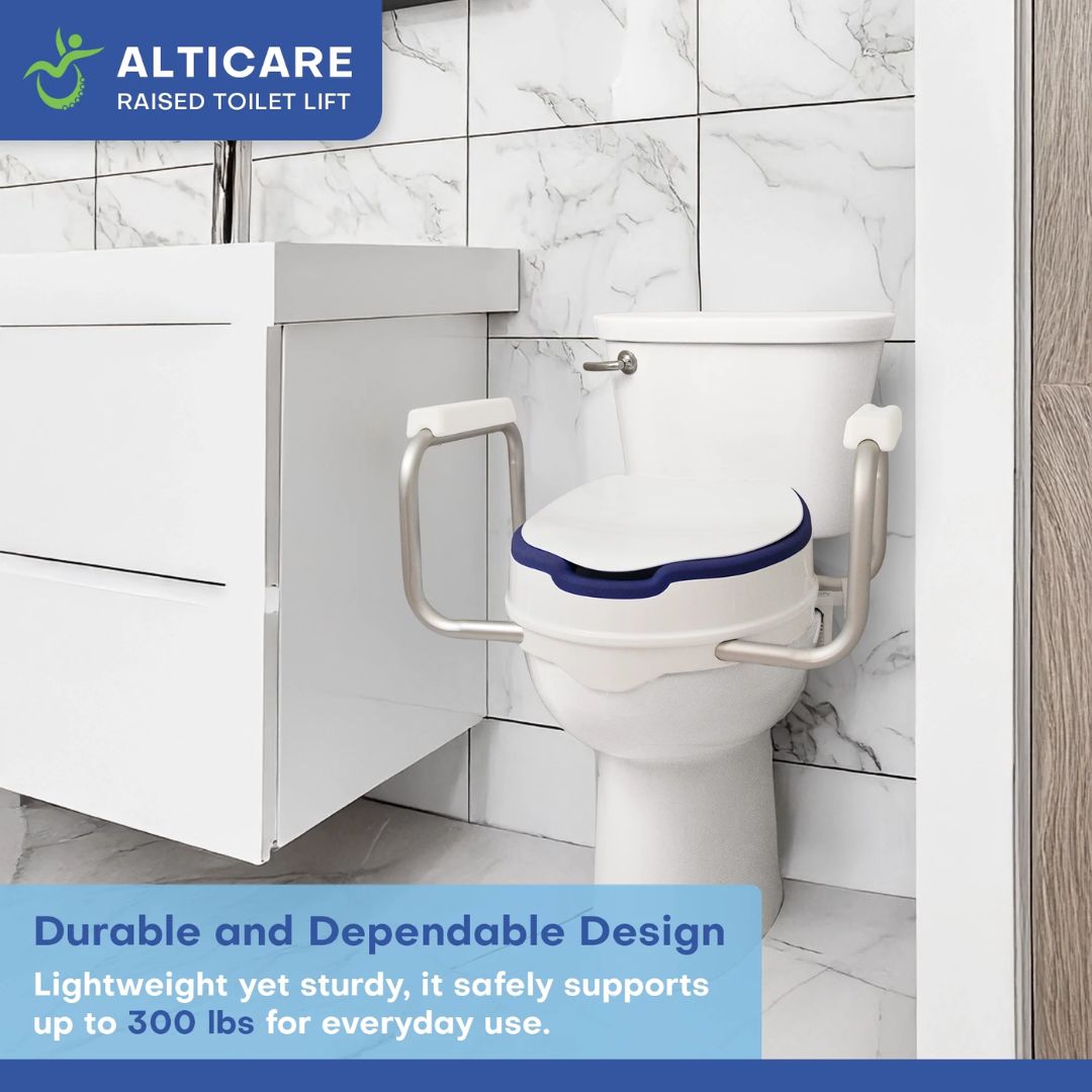 AltiCare 5 Non-Slip Raised Toilet Seat (MP-P09) By Mobile Patient Lift