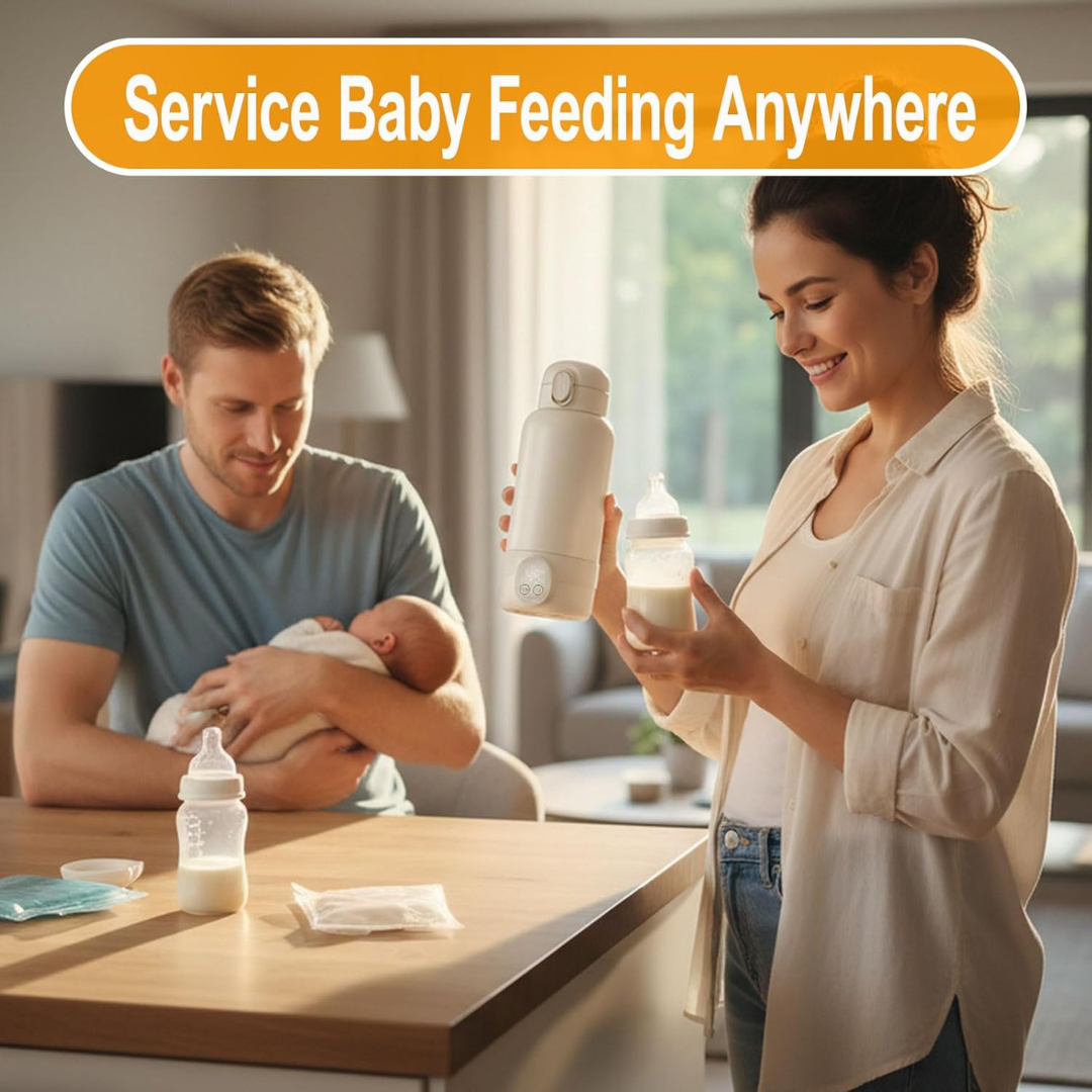 Portable Baby Bottle Warmer for Travel – Fast Heating 14,000 mAh Rechargeable Milk & Water Warmer