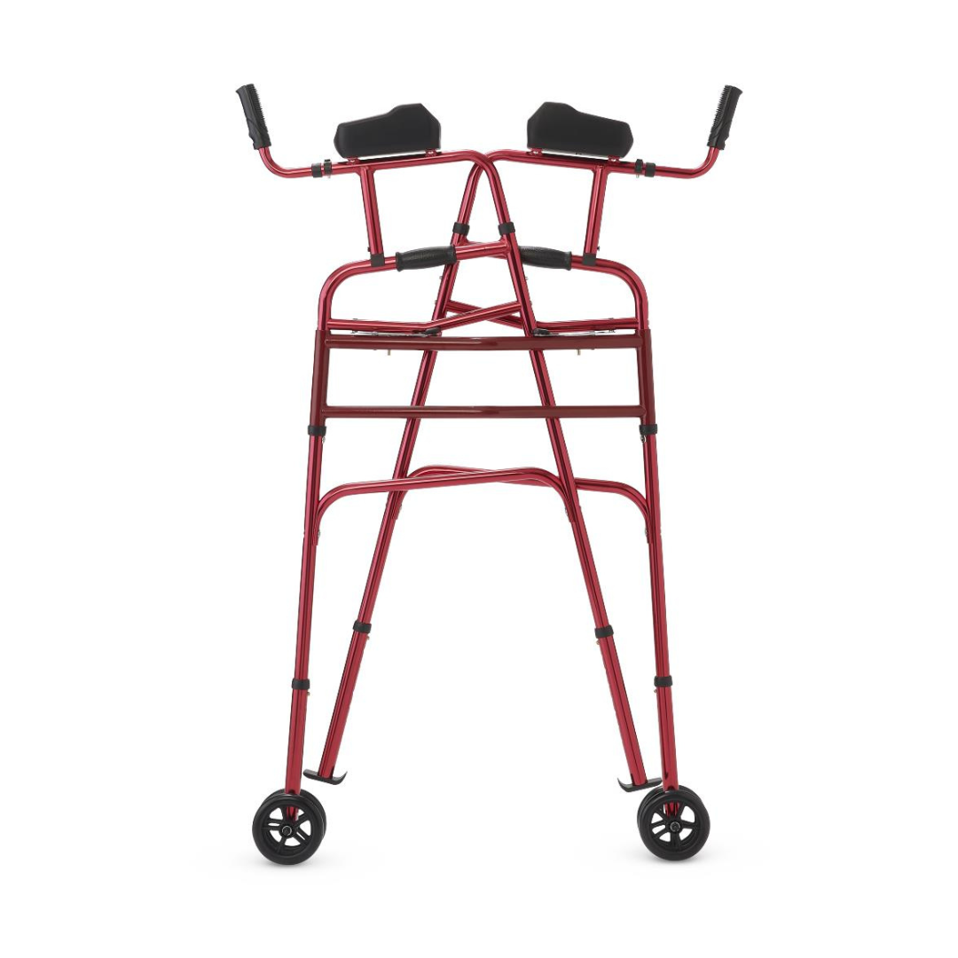 Medline Aluminum Upright Folding Walker with 5" Wheel (MDSUPWALKR) By Medline