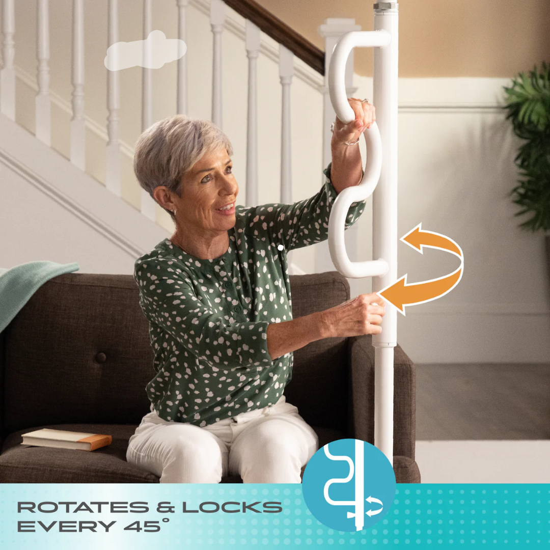 Stander Wonder Pole with Rotating Ladder Grab Bar Floor to Ceiling Support  1100W By Stander