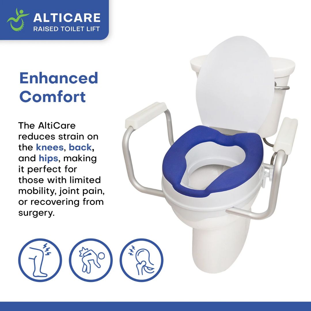 AltiCare 5 Non-Slip Raised Toilet Seat (MP-P09) By Mobile Patient Lift