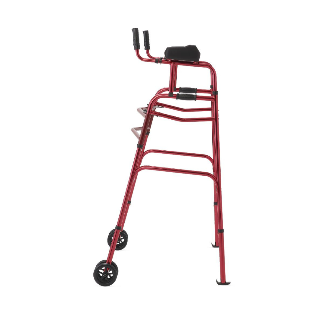 Medline Aluminum Upright Folding Walker with 5" Wheel (MDSUPWALKR) By Medline