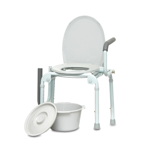 ProBasics Steel Drop-Arm Commode 300 lb Patient Transfer Commode BSDAC By Compass Health