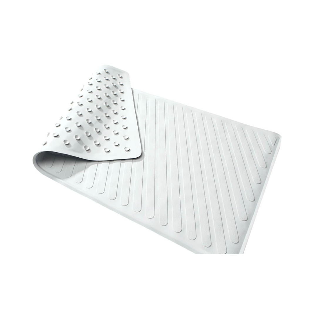 Carex Non-Slip Bath Mat White Suction Safety Shower Mat FGB21600 By Compass Health