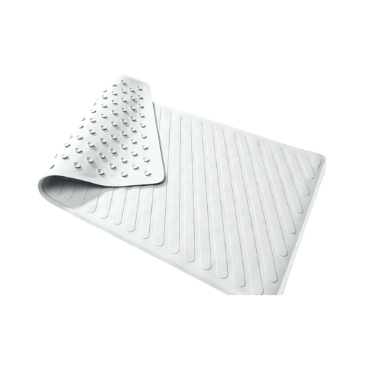 Carex Non-Slip Bath Mat White Suction Safety Shower Mat FGB21600 By Compass Health