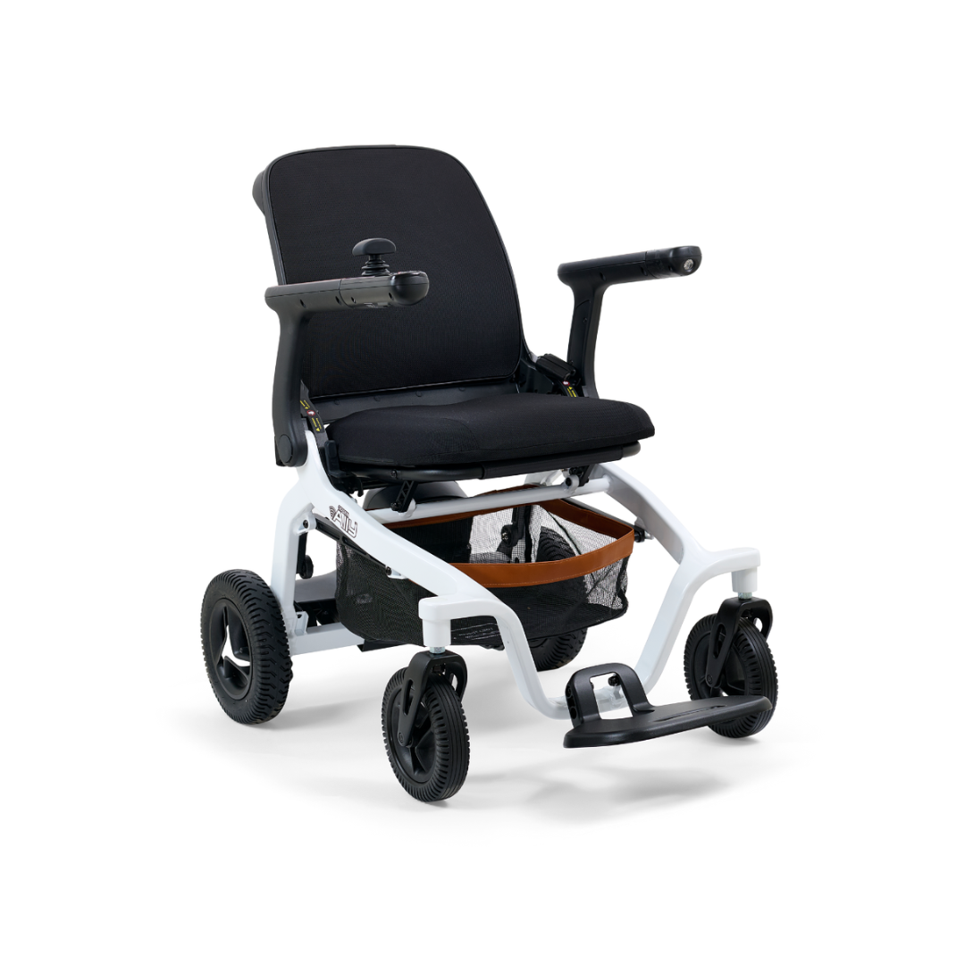 GOLDEN TECHNOLOGIES Ally Portable Power Chair in black with a compact design