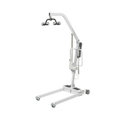 Drive Medical Battery Powered Patient Lift 13240 in white with adjustable arm for easy patient transfers