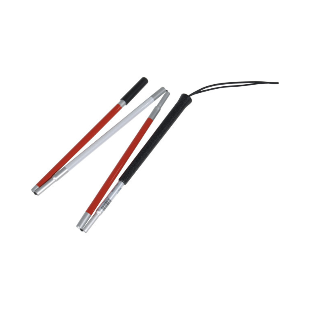 Drive Medical Blind Folding Cane 103521 in red and white, compact and portable design